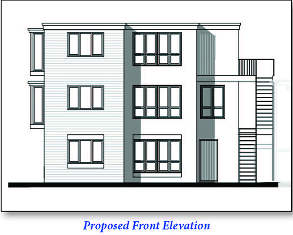 Lot: 101 - RETAIL AND RESIDENTIAL PREMISES WITH PLANNING FOR THREE ADDITIONAL FLATS AT REAR - Front Elevation